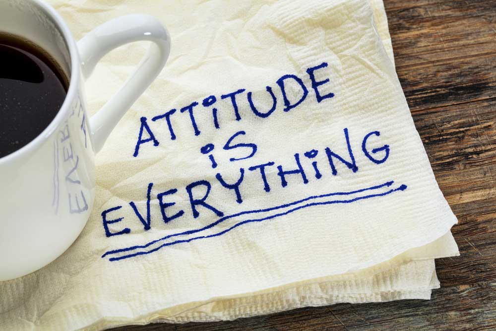 attitude is everything written on napkin