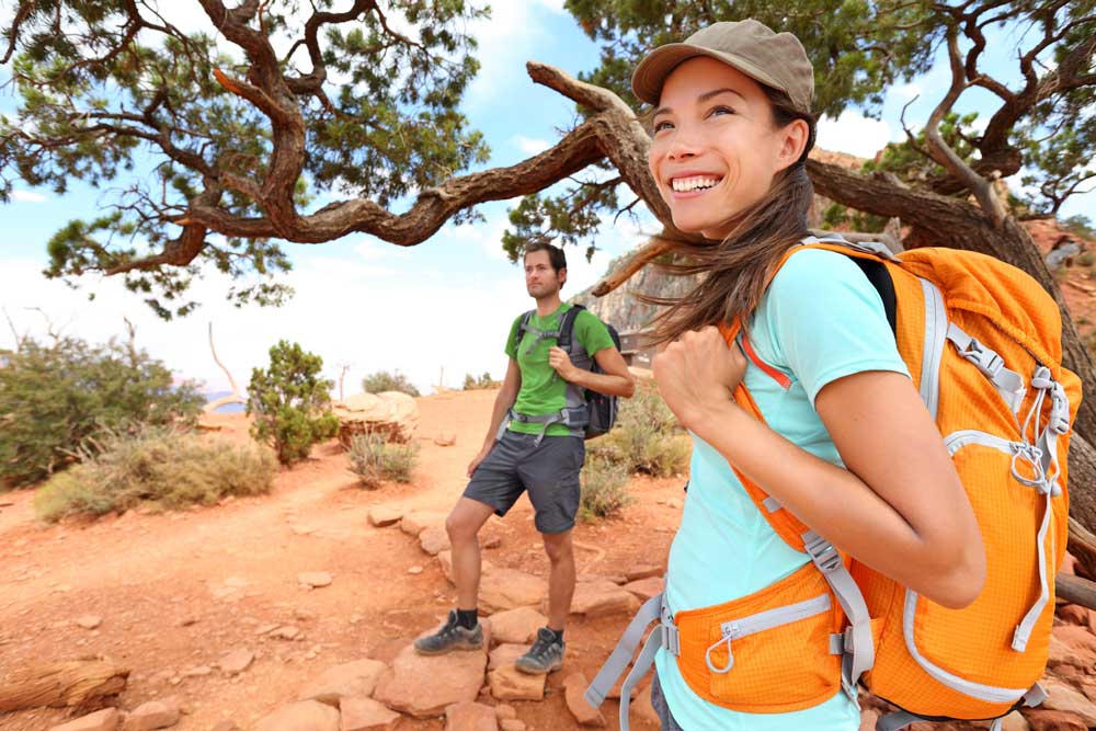 Hikers out on the trail in Sedona